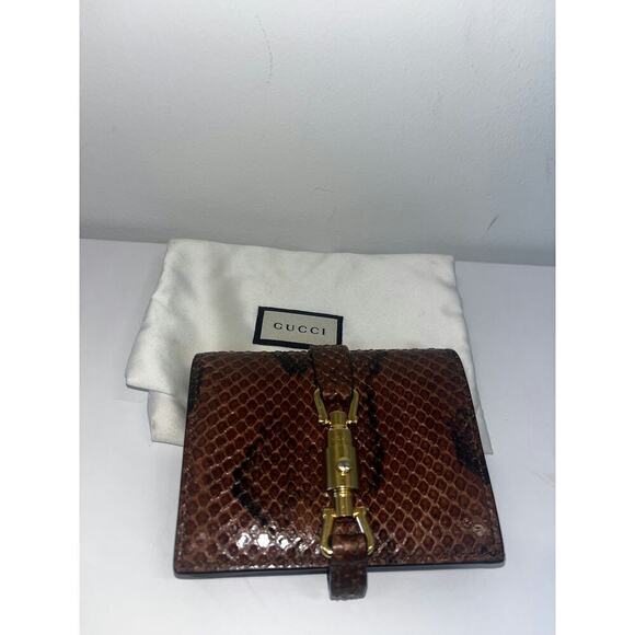 Gucci Handbags - Gucci Snake Print Compact Wallet